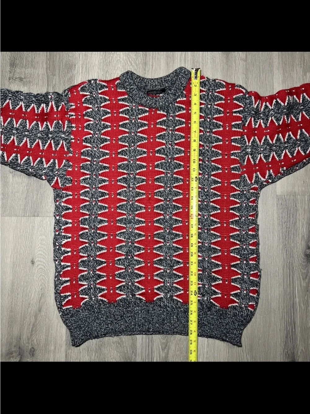 Men's Crewneck Sweater in Red and Gray
